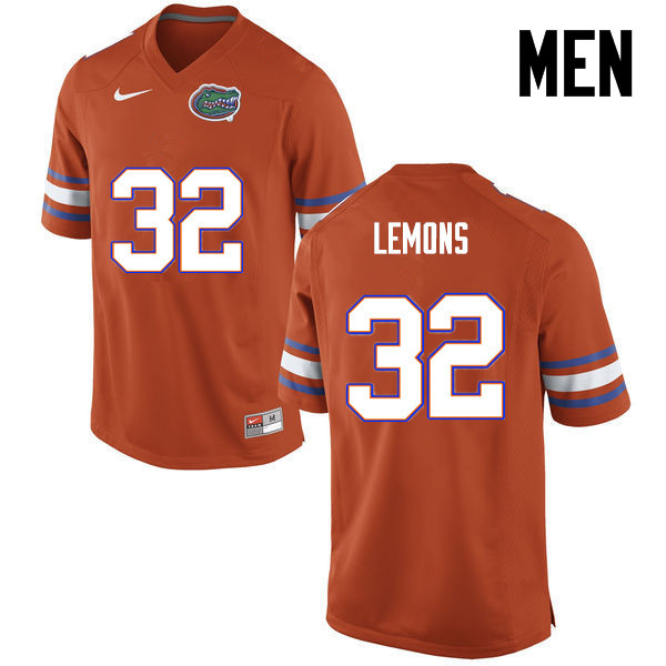 Men Florida Gators #32 Adarius Lemons College Football Jerseys-Orange